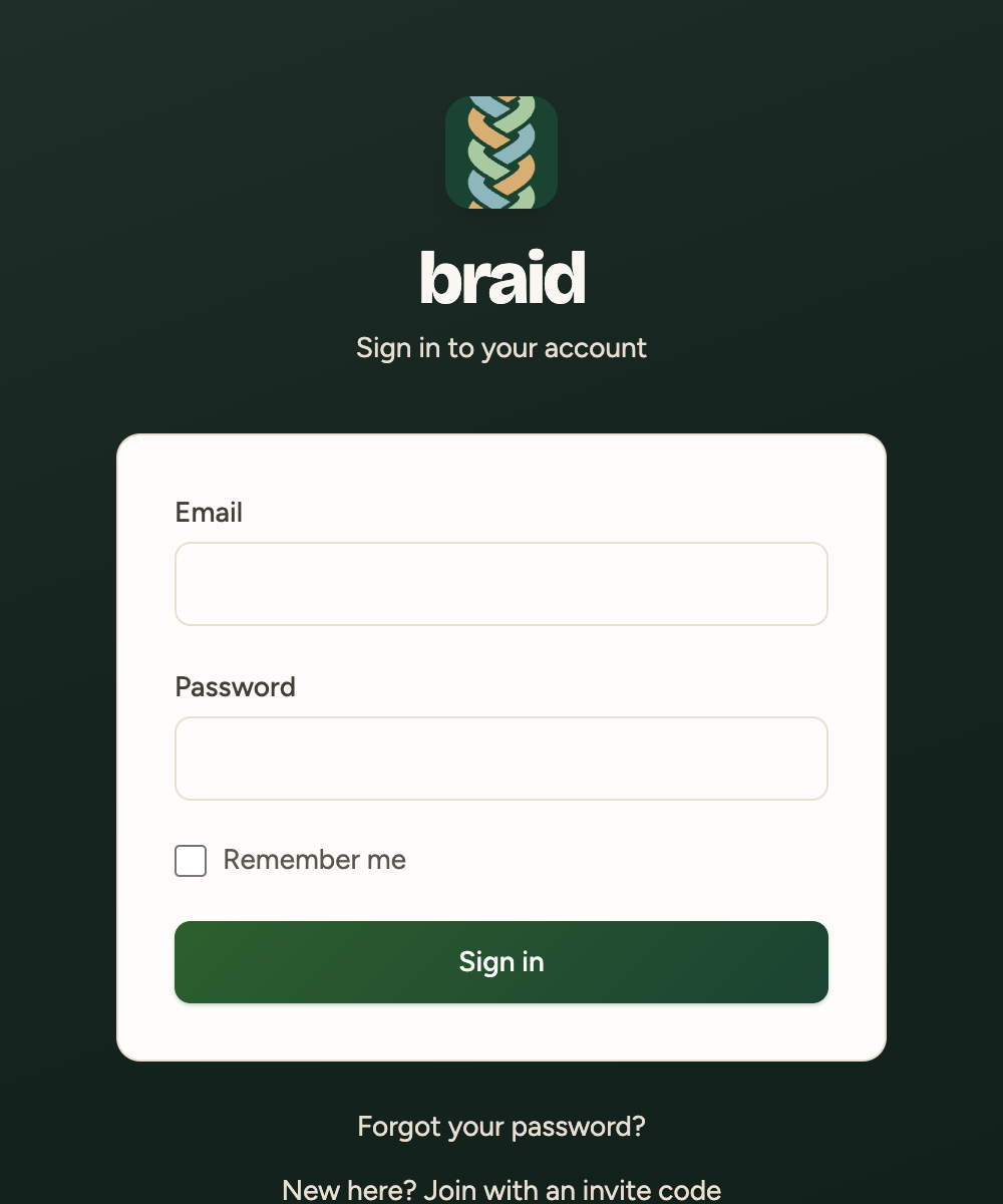 Sign-in page with the join link at the bottom